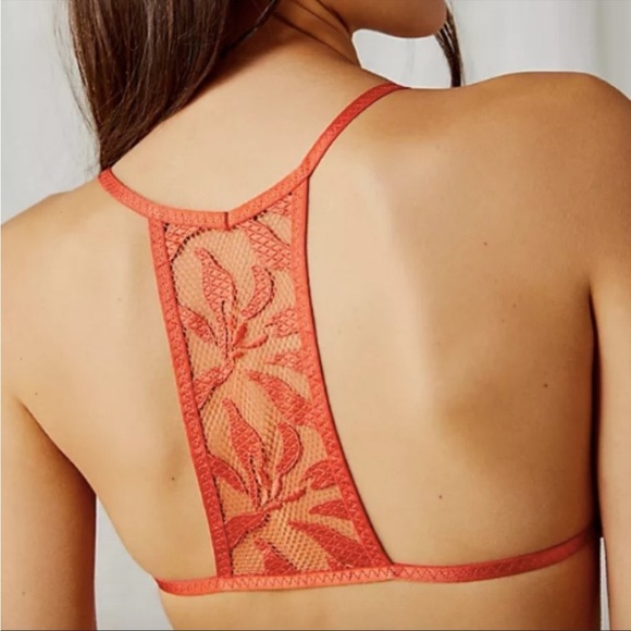 Free People Raya Embroidered Bralette / Red Henna Sz SMALL - Picture 2 of 11